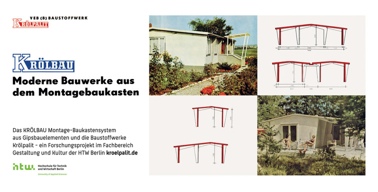DIN lang Flyer mit Elementen aus Werbematerial der »Krölpalit-Baustoffwerk Kuno E. Fröhlich KG« (r.u., 1968) und des »VEB (B) Baustoffwerk Krölpalit« (restliche Abbildungen, 1973). © 2025 Thomas Kemnitz Bild 9722