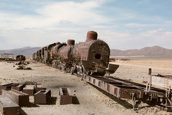 Bild 3757, Cementerio de trenes Uyuni, Bolivien.  