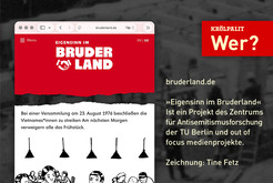 Den Migrant:innen, die in die DDR kamen, um zu arbeiten, zu lernen oder um Schutz zu finden, widmet sich das Projekt »Eigensinn im Bruderland«. Dort erfahren wir u.a., daß 1979 die vietnamesischen Lehrlinge des VEB Robur-Werke Zittau streikten. Quelle: <a href="https://bruderland.de/episodes/werktaetige/">bruderland.de »Eigensinn im Bruderland«</a> ist ein Projekt des Zentrums für Antisemitismusforschung der TU Berlin und <a target="_blank" href="http://out-of-focus-film.net">out of focus medienprojekte</a>. Zeichnung: <a target="_blank" href="http://www.tinefetz.net/index.php">Tine Fetz</a> © 2026 Thomas Kemnitz Bild 9878