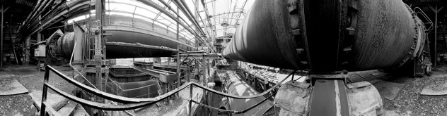 Produktionsanlagen. Wahrscheinlich Drehrohröfen und Kühler, 11.08.1996. © tk. Bild 9772